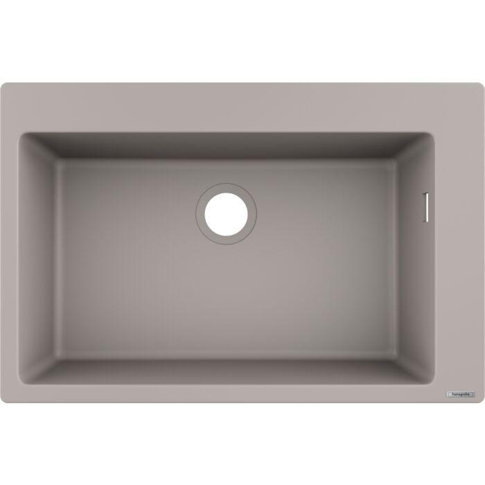hansgrohe Einbauspüle 43313380 770 x 510 mm, 1 Hauptbecken, Hahnloch vordefiniert, betongrau