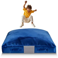 VEVOR Crashpad 150 x 150 cm, Kindermatte mit Schaumstoffblöcken & Waschbarem Bezug, Weiche Schaumstoff-Landezone,  Fallschutzmatte, Ausstattung für Sinnesräume zum Springen Entspannen Spielen