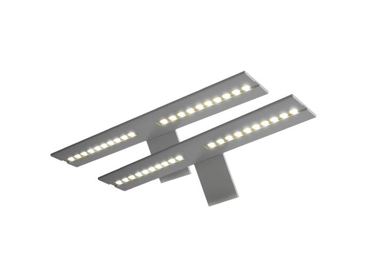 LED-Beleuchtung 35 x 6 x 19cm Silber 2er Set Aluminium