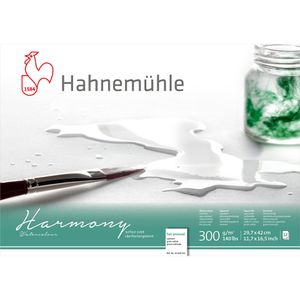 Hahnemühle Aquarellpapier Harmony Aquarell, A3, 300 g/m², naturweiß, satiniert, geleimt, 12 Blatt