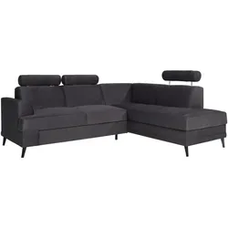ECKSCHLAFSOFA Kordian rechts schwarz