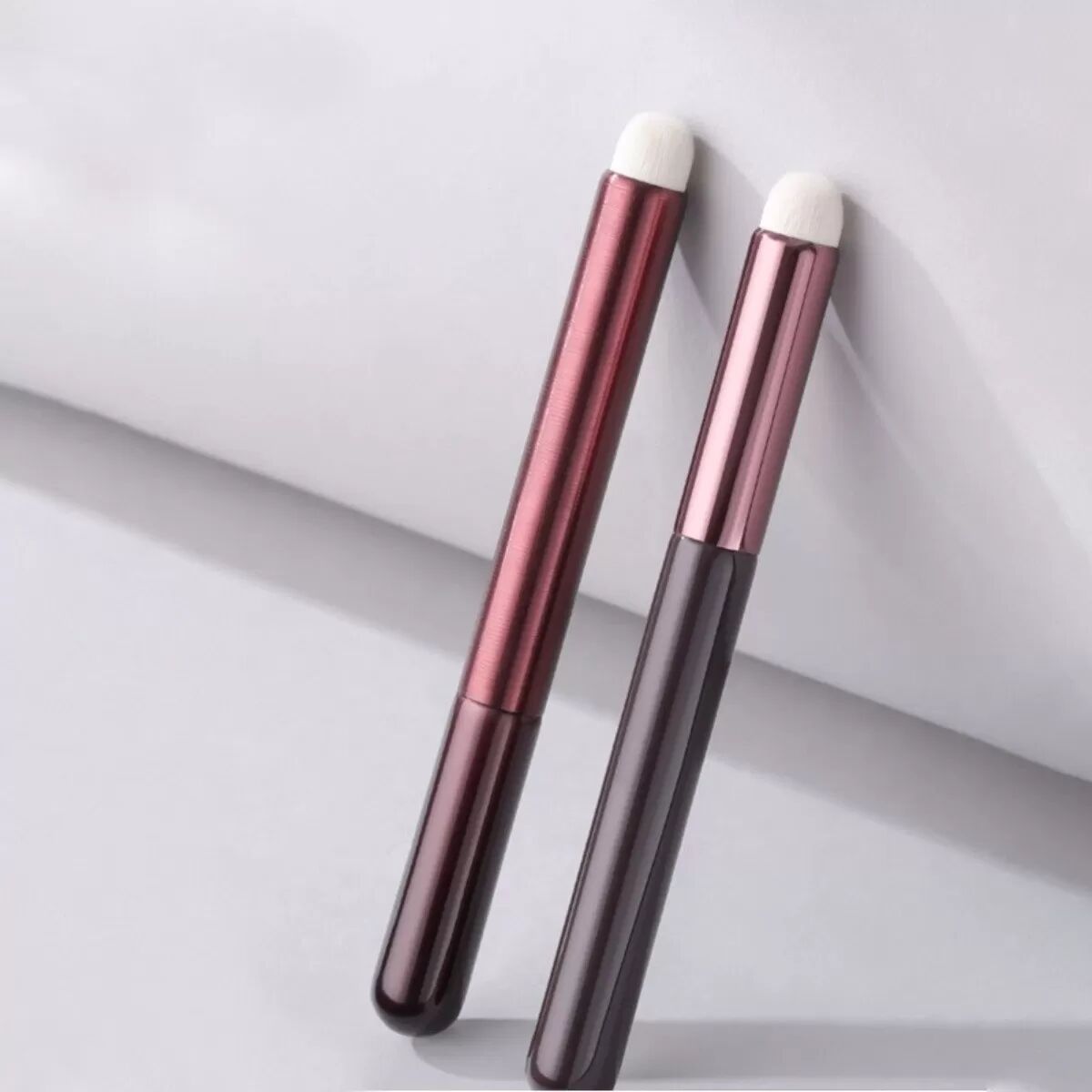 INF Concealer Lip Brush Set - 5pc Chocolate Brown Round-Head Lip & Blending Brushes für präzise matte Anwendung