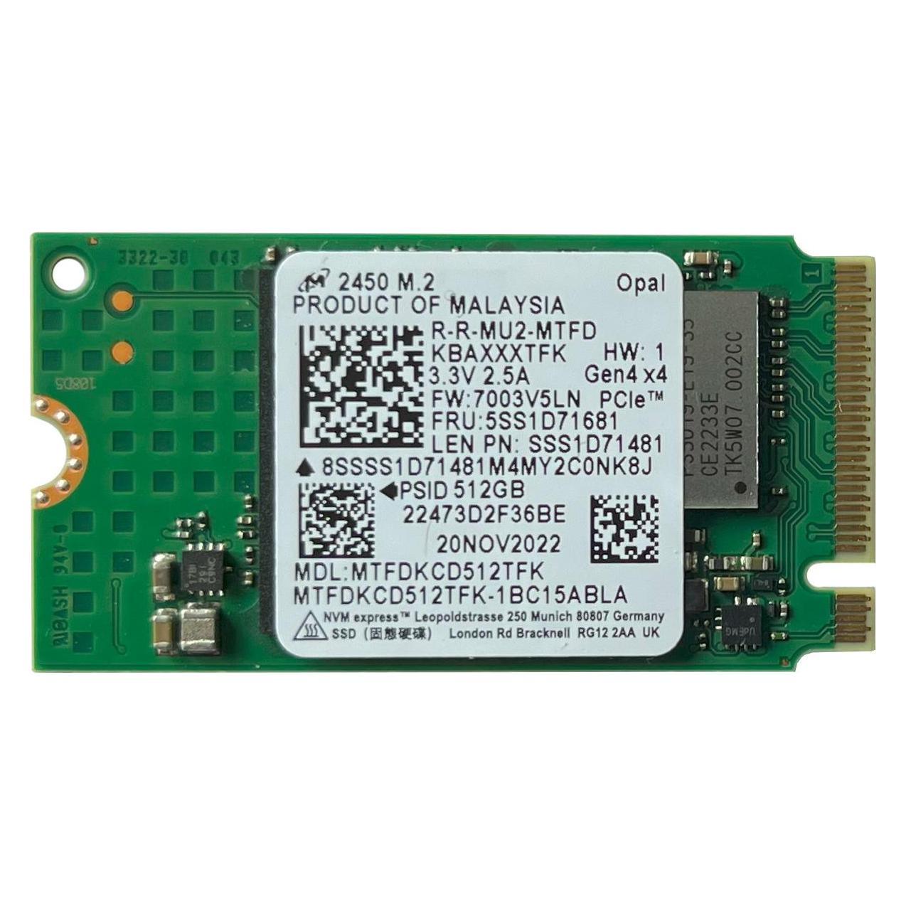 Lenovo Ssd asm (512 GB, M.2 2242) (5SS1D71693)