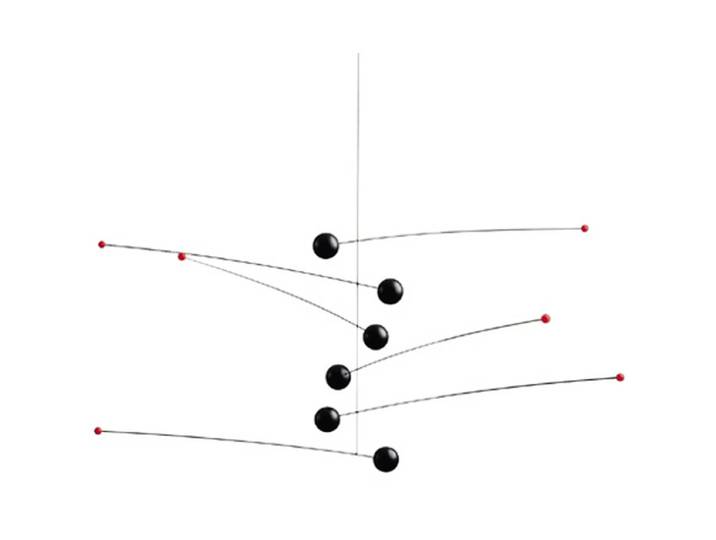 Flensted Mobiles - Futura Mobile, schwarz / rot