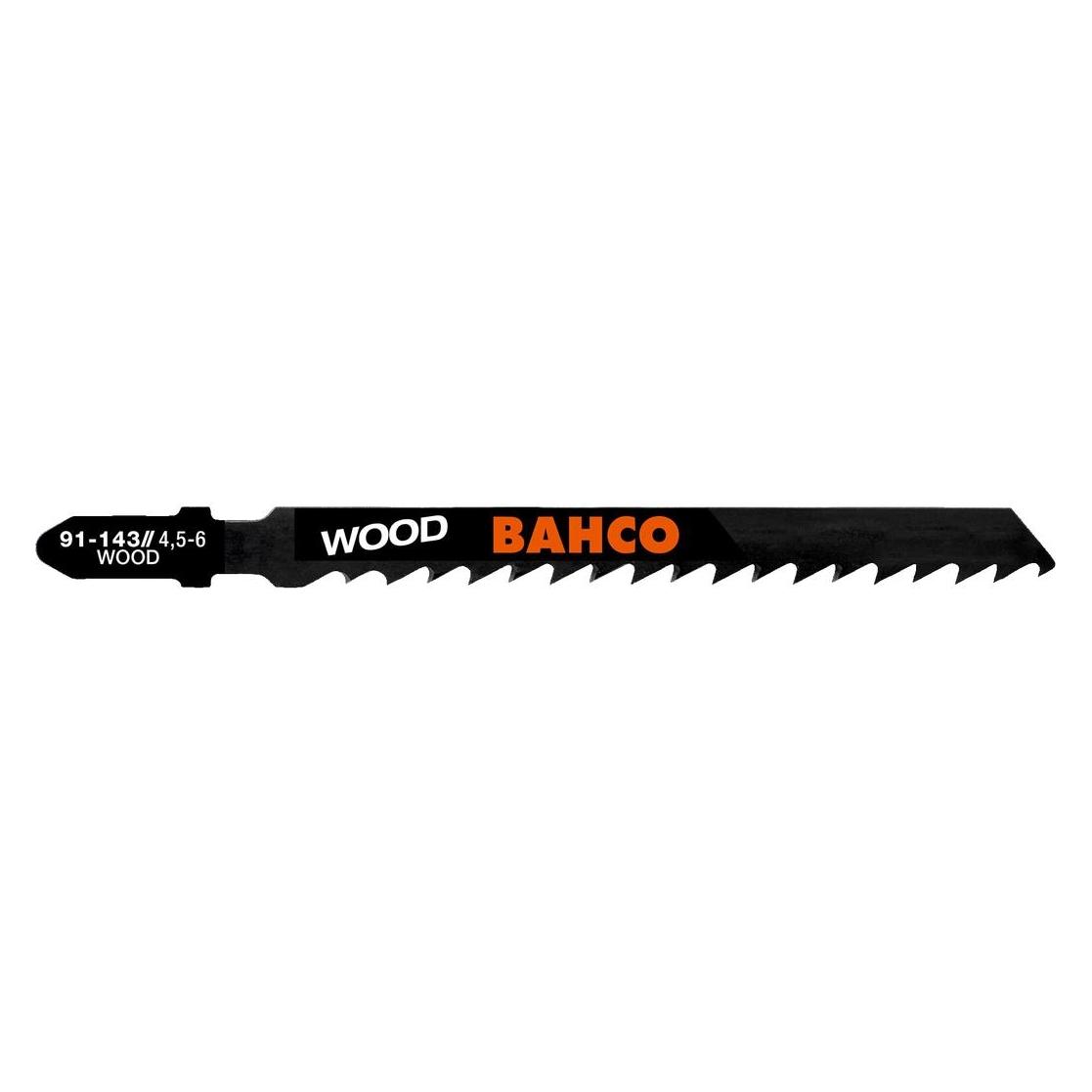 Bahco 3-Schnitt-Stichsägeblätter mit EURO-Aufnahme, Kohlenstoffstahl für Holz 6 ZpZ 105 mm (91-444-5P)