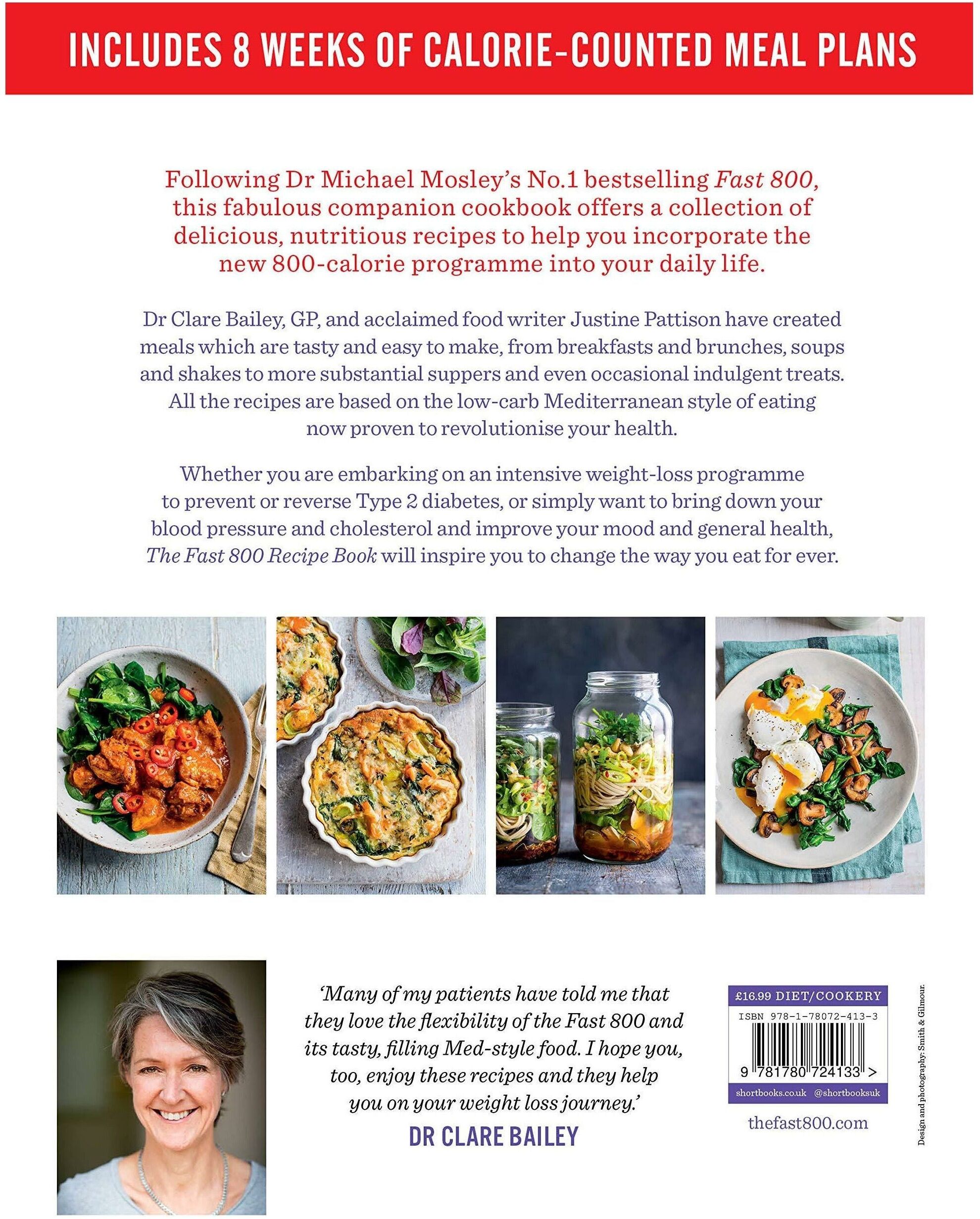SHORT BOOKS LTD The Fast 800 Recipe Book by Dr Michael Mosley   Low-carb, Mediterranean style recipes for intermittent fasting and long-term health