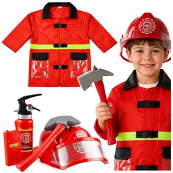 Feuerwehr-Set Kinder Feuerwehrmann  Zubehör Feuerwehrmannjacke Walkie-Talkie