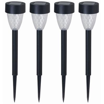 Gartenleuchte LUXFORM "Solar-Gartenlampe Montpellier - 4 Stück", schwarz, 4 Stk., Leuchten, Gartenleuchte, Aus Kunststoff gefertigt