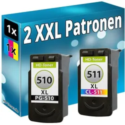 Druckfuxx, Druckerpatrone, XL DRUCKER PATRONE für CANON PG510 + CL511 PIXMA MP260MP250 MP280 MP495 MP270