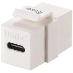 Equip USB 3.2 Gen2 USB-C Keystone-Koppler, Weiß, 20 Gbit/s, PD 100 W, 4K/60 Hz