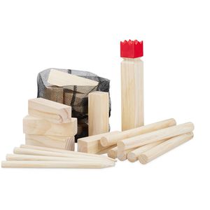 Relaxdays Wikinger-Schach Kubb, aus Kiefernholz, 22-teilig, für bis zu 12 Personen, inkl. Transportbeutel
