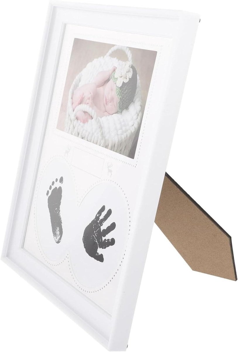 Baby Voetafdruk Fotolijst Wit - Herinnering voor Hand- en Voetafdruk - 27.5 x 23 cm