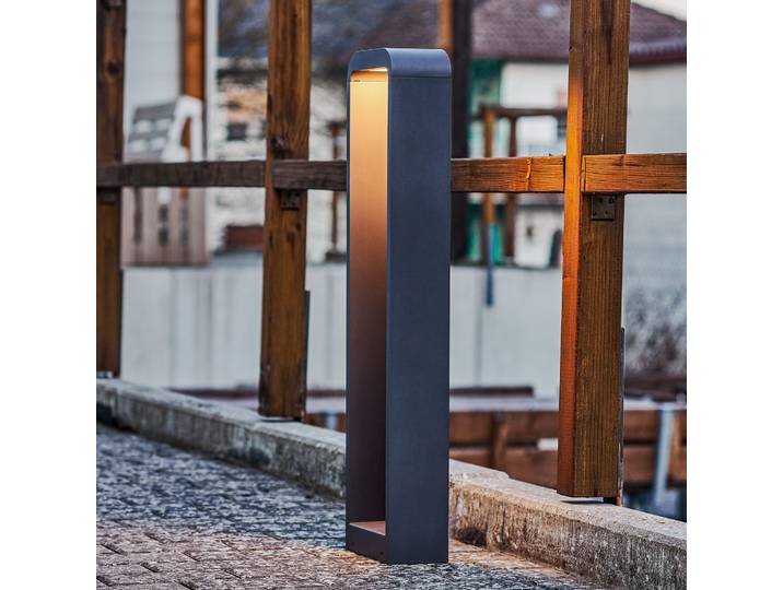 Emima Lampe de Jardin H80 Dark Grey - Lindby - Terrasse - Moderne - Métal - À ampoule unique