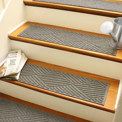Bungalow Dba Matterly Diamonds Stair Treads Set of Four, Set of Four, Gray