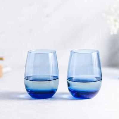 Libbey Classic Blue All-Purpose Stemless Wine Glasses, 15.25-ounce, Set of 6 - Set of 6