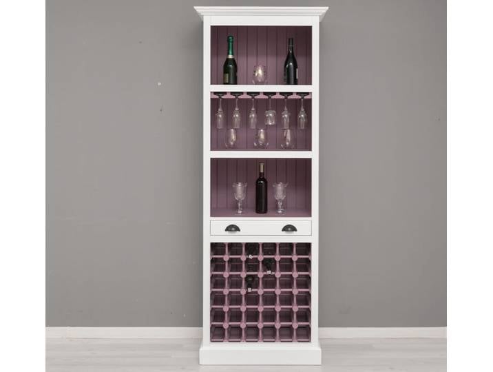 Weinregal im Landhausstil weiß / flieder