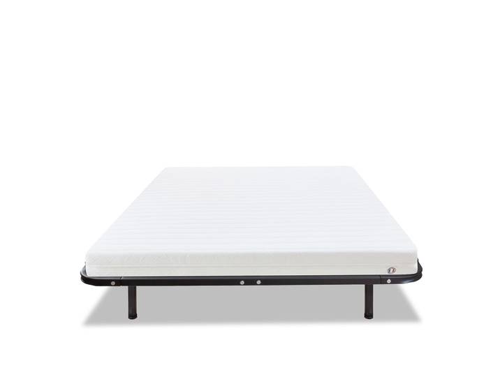 Ensemble matelas mousse h12 sommier métal blanc 180x200