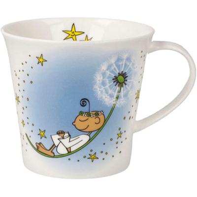 Tasse GOEBEL "Der Kleine Yogi - Kleine Traumpause", bunt, B:10,5cm H:9,5cm, Fine China-Porzellan, Trinkgefäße, Tasse, Füllmenge 0,35l