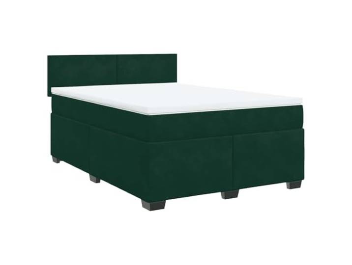 PUGYNBK Boxspringbett aus Samt, Dunkelgrün, 160 x 200 cm Taschenfedern, abnehmbarer Matratzenschoner, Lattenrost, maximale Entspannung