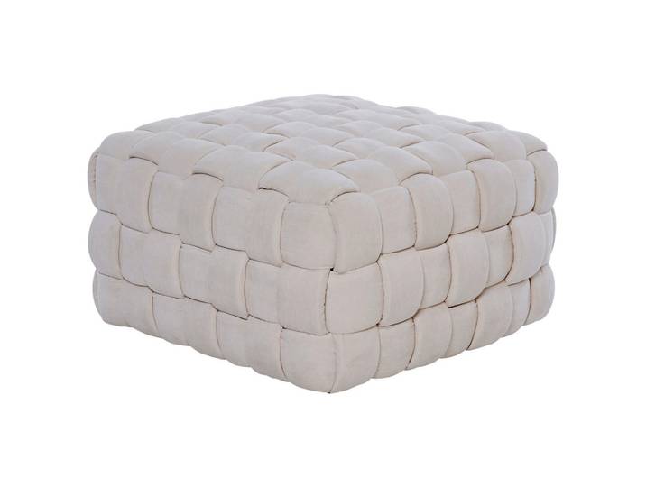 Sitzwürfel, Creme, 78x43x78 cm, Indoor, Sitzfläche gepolstert, formstabil, Wohnzimmer, Hocker, Sitzwürfel