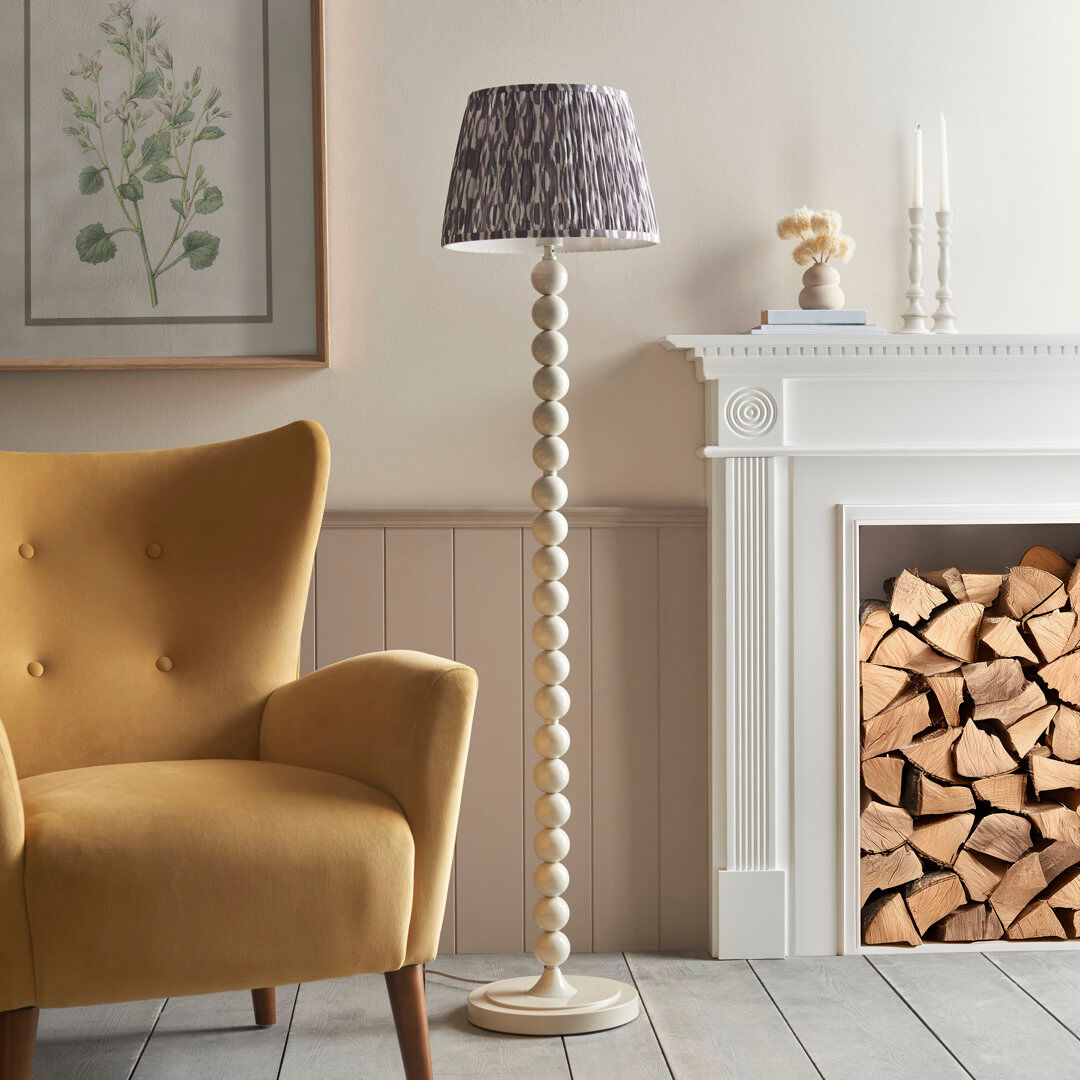 Heritage Hues Higgledy 153.2cm Gloss Traditional Floor Lamp Pearl Gray 153.2cm H X 35cm W X 35cm D