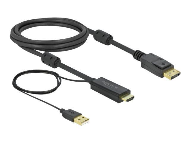Delock HDMI zu DisplayPort Kabel 4K 30 Hz 2 m 85964