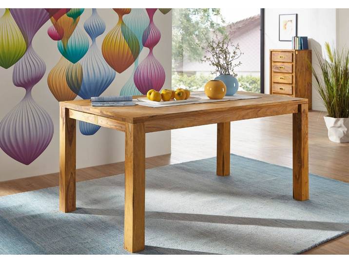 Esstisch Sheesham 120x90x76  braun geölt NATURE BROWN #812