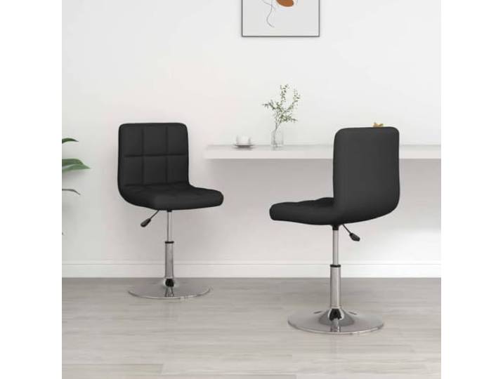 KGHFDVB Esszimmerstühle 2 STK. Schwarz Kunstleder mit Gasdruckfeder 2 Stück, schwarz, Kunstlederbezug, verchromtes Stahlgestell, höhenverstellbar per Gasdruckfeder, vielseitig als Esszimmer-