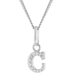 trendor 28240-C Damen-Kette mit Buchstabe C Anhänger 925 Silber Rhodiniert, 38 cm