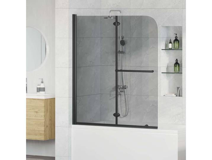 vidaXL Duschabtrennung Dunkel transparent 120 x 140 cm