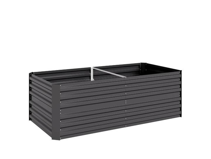 Outsunny Hochbeet aus Stahl, Dunkelgrau, Metall, 90x59x180 cm, Gartenzubehör, Hochbeete