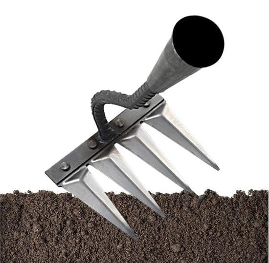 WAN Onkruid Klauw Hand Wieden voor Tuinonderhoud - Koolstofstaal - Grijs - 33 x 33 x 16 cm