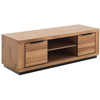 Lowboard MCA LIVING "Greno TV-Lowboard II", beige (naturfarben), B:163cm H:52cm T:54cm, Holzwerkstoff, Massivholz, Sideboards, Lowboard, durchgehende Lamelle
