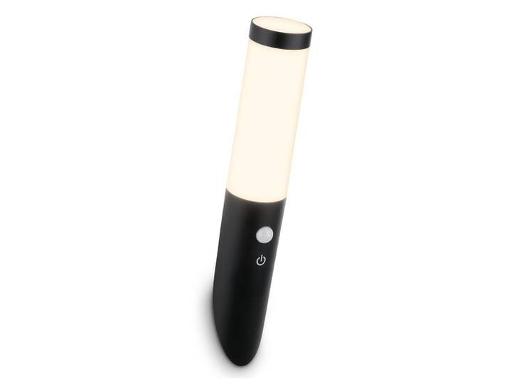 Briloner Außenwandleuchte Akku Bewegungsmelder 35cm 6,5W 700lm 3000K Warmweiß Dimmbar Schwarz - Wandlampe Balkon Terrasse Hauswand