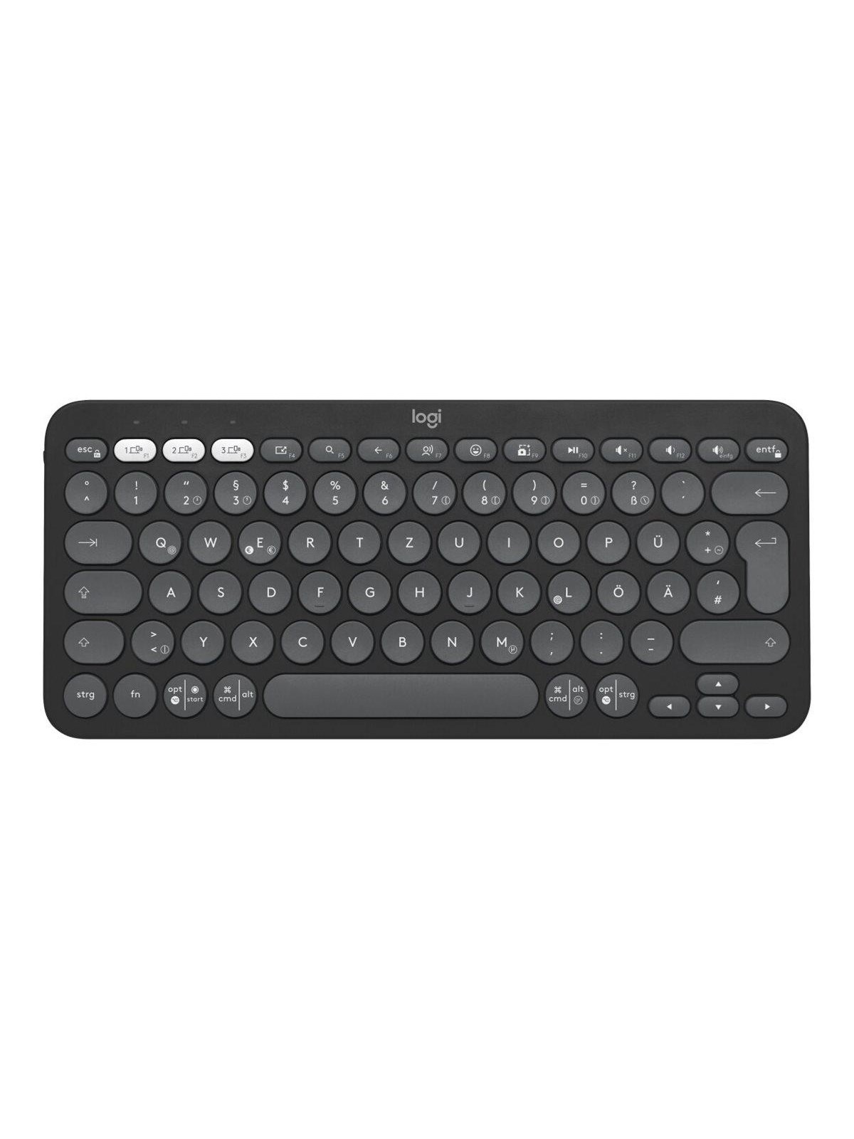 Logitech Pebble Keys 2 K380s Wireless Keyboard - Tonal Graphite - Tastatur - 60% - Französisch - Schwarz