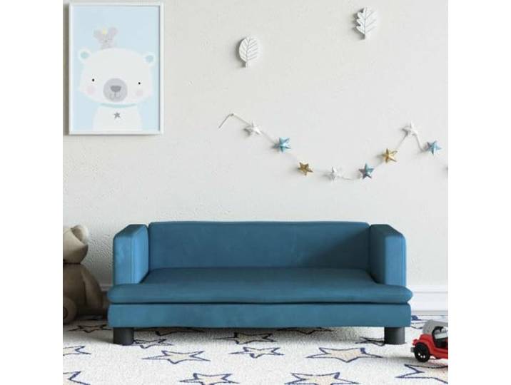 KGTKGTYER Kindersofa aus Samt, Minisofa für Kinderzimmer, Blau, 80x45x30 Weiche Schaumstoffpolsterung, Massiver Kiefernholzrahmen, Für 3-6 Jahre