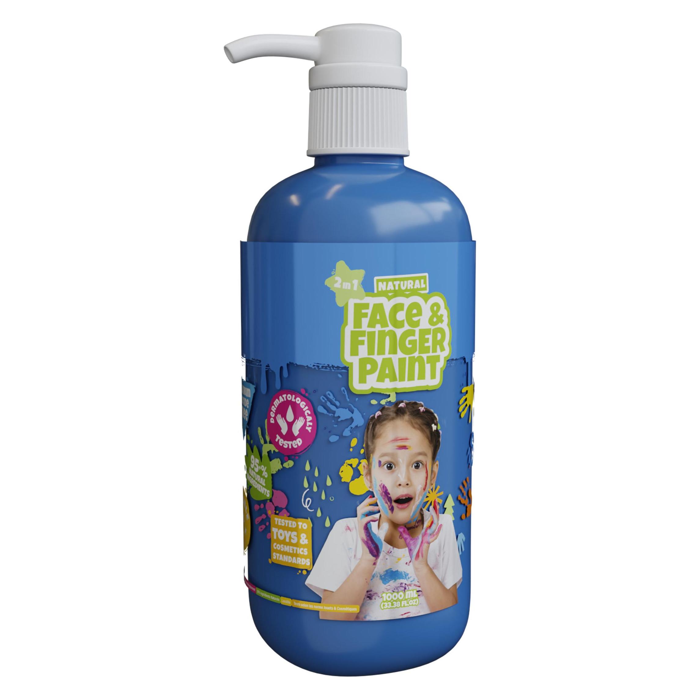 Boti Natürliche Gesichts- und Fingerfarbenflasche mit Pumpe - Blau, 1 l (1000 ml) (39106)