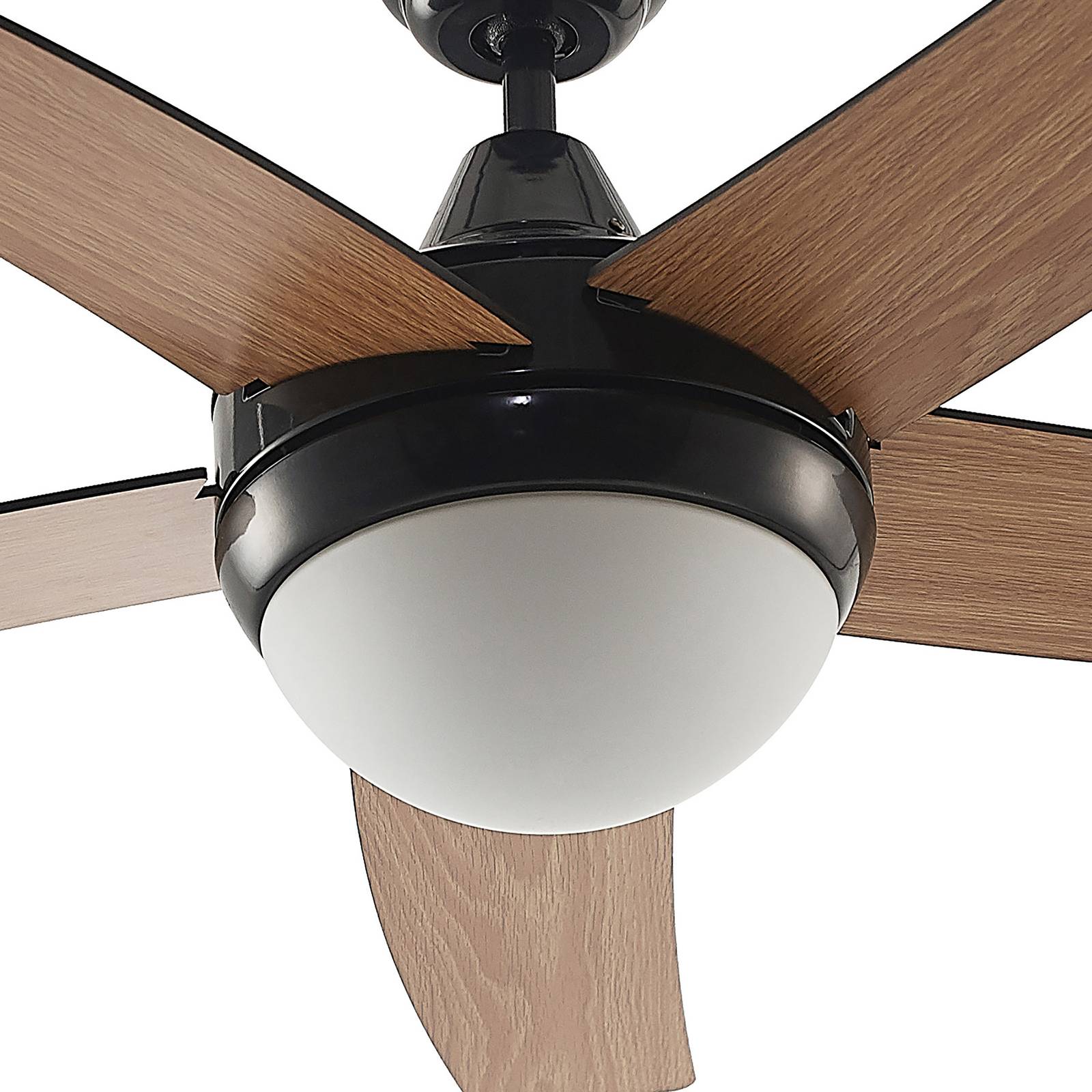 Lindby Deckenventilator mit Licht Auraya, leise, schwarz Auraya, schwarz, für Wohn- / Esszimmer, Metall, Modern