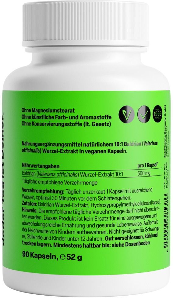 ZeinPharma Baldrian 500 mg Kapseln 90 St