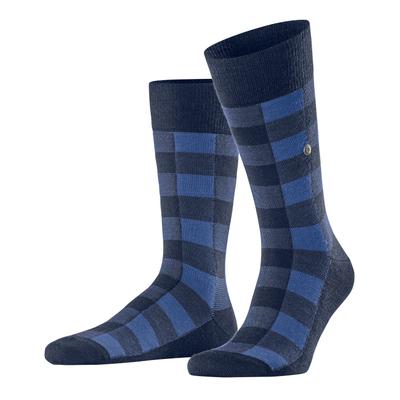 Socken BURLINGTON "Buffalo Check", Herren, Gr. 40-46, blau (royal), Baumwollmischung, mehrfarbig, Socken Socken, Einheitsgröße 40-46, wärmende Wollmischung, Holzfäller-Karo