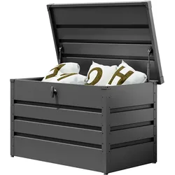 GFP Primeyard Gartenbox BRIAN Aufbewahrungsbox Auflagenbox Gartentruhe Metall, anthrazit 179x79x61 cm