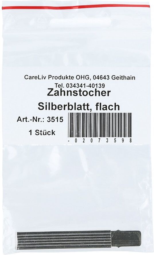 Careliv Produkte Zahnstocher Silberblatt flach