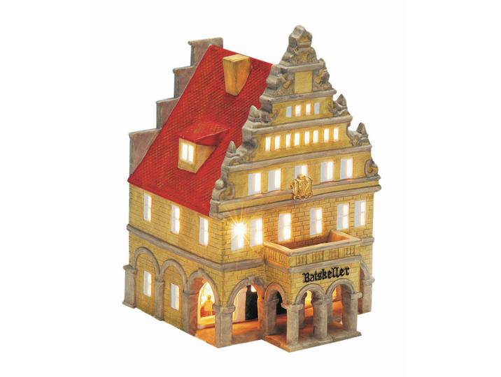 Dekohaus \, Braun, Rot, Keramik, Haus, 17x23x14 cm, Dekoration, Dekofiguren & Skulpturen, Dekoobjekte