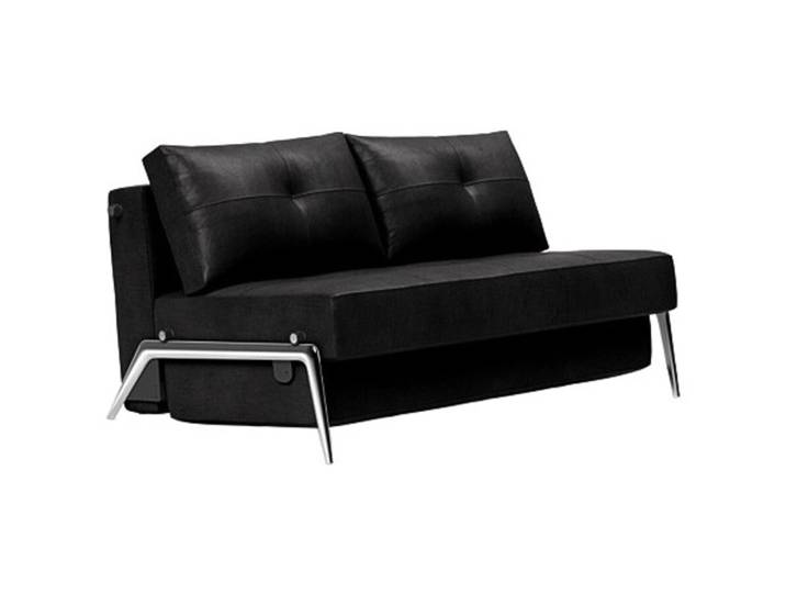 Bettsofa Kube schwarz Aus 80 Prozent Polyester / 17.5 Prozent Leder / 2.5 Prozent Polyurethane B 147 T 96 cm Ausklappbar - Material: Aus 80 %