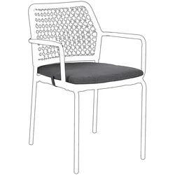 Sitzkissen Rajada 2er-Set aus wasserabweisendem Stoff, modern, Dunkelgrau, abnehmbarer Bezug