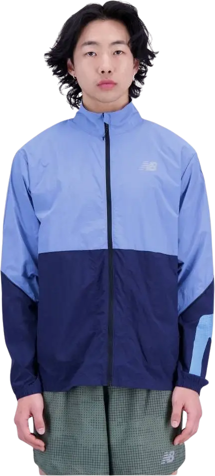 New Balance Graphic Impact Run Packable Laufjacke Herren Blau Gr. XL