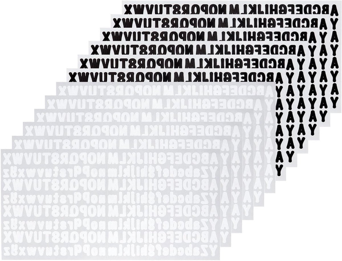 2080 Stuks Zelfklevende Vinyl Letterstickers en Cijfers van 13 mm voor Scrapbooking en Decoratie