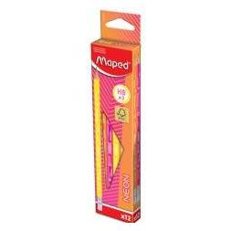 Maped HB Neon Bleistift mit Radiergummi (12 Stück) (HB, 12x) (59728826)
