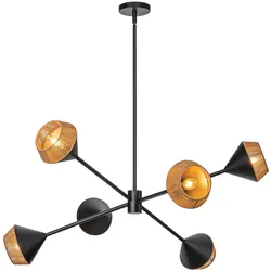 Elstead Lighting Daphne Kronleuchter 6-flammig E14 Schwarz Natur Alora Mood