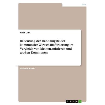 Bedeutung der Handlungsfelder kommunaler Wirtschaftsförderung im Vergleich von kleinen, mittleren und großen Kommunen, Taschenbuch von Nina Link,